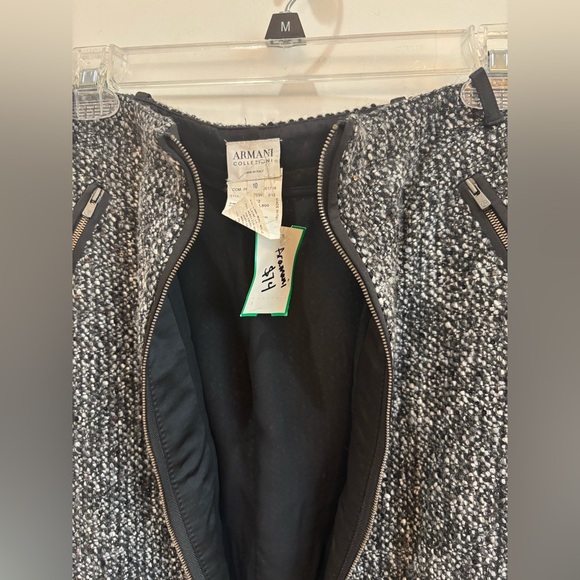 Armani Collezioni Black and Gray Textured Midi Skirt - Picture 7 of 15